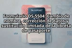 Formulario DS-5504: Cambio de nombre, corrección de datos y sustitución limitada de la libreta de pasaporte